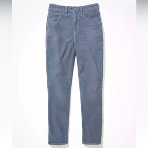 AE Stretch Corduroy Mom Straight Pant - Blue - American Eagle